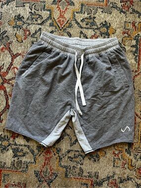 TLF Apparel Men's Gray Athletic Drawstring Shorts with Contrast Trim Size L